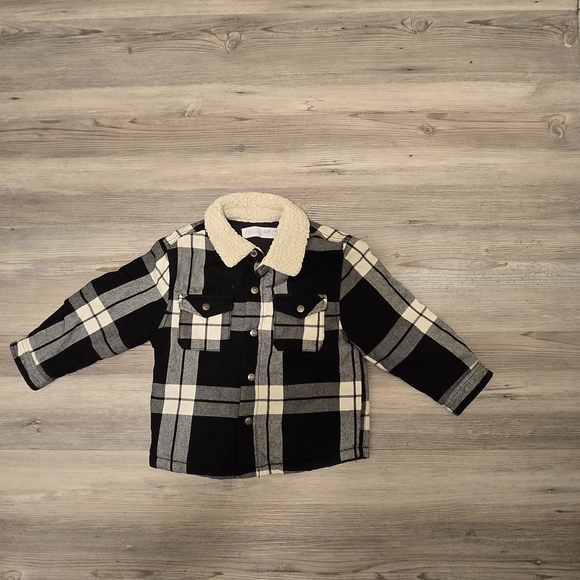 Zara Other - Zara Baby Plaid Button Up  Sherpa Lined Jacket Size 12-18mos